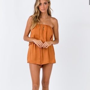 Princess Polly strapless romper satin/silk material